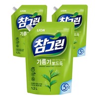 참그린 레몬 녹차 뽀드득 어드밴스 주방세제 리필 1.2L 3개