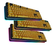 녹스 VALKAN 커스텀키보드 청축 게이밍 LED 유선키보드, 골드