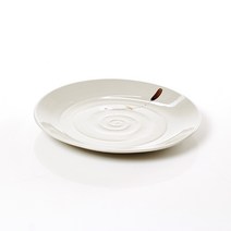 토가마 찔레꽃 큰원형접시, 아이보리 연회색