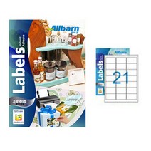 [올바른] 고광택라벨 (레이저용) -21칸(3X7), 50매, AL021AT, 50매