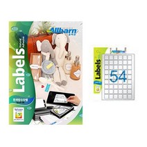 [올바른] 흰색방수라벨 (잉크젯용) -54칸(6X9), 25매, AL054PI