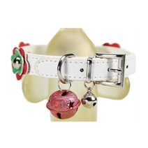 카니스 플라워 포인트 목줄 화이트 PYW5117, L (2cm x 40cm), 1개