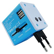 아이넷 해외여행용 USB2포트 멀티플러그 충전기 JY-159, JY-159 멀티아답터(단품), 블루