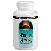 소스내츄럴스 L-프롤린 L-라이신 275mg 타블렛, 120개입, 1개