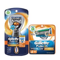 질레트 퓨전 프로글라이드 파워 면도기 + 면도날 4p, 1세트