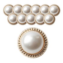 동대문단추왕 진주알단추 18mm, 골드, 12개입