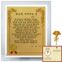 럭키심볼 크리스탈 감사패 8G 최고의 시어머님상 + 24K골드 카네이션 전자파 스티커