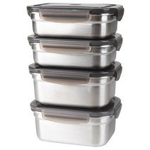 인콕 스텐콕 스텐 밀폐용기 3호, 1세트, 1호 2p + 2호 2p
