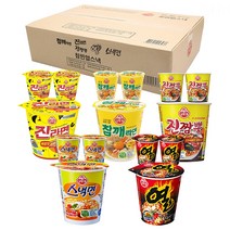오뚜기 미니 컵라면 5종 세트 진라면 컵 매운맛 3p + 참깨라면 미니 컵 3p + 진짬뽕 미니 컵 3p + 스낵면 컵 3p + 열라면 컵 3p, 15개
