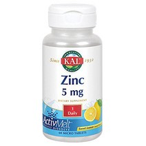 Kal 아연 5mg 스위트 레몬 맛 마이크로 타블렛, 60개입, 1개, 60정