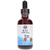 Kal B-12 1000mcg 드롭핀 내추럴 그레이프 맛, 1개, 59ml