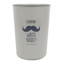 샤바스 스칸디나 라운드 원형 오픈 휴지통 대 수염 12L, 그레이, 1개