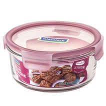 글라스락 찬따로 캡따로 원형 3호 밀폐용기 고기반찬용, 950ml, 1개