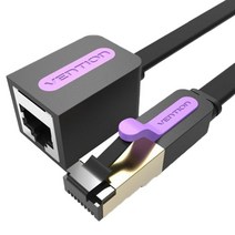 벤션 칼국수형 CAT.7 랜선 랜케이블 연장선 SSTP 10Gbps, f.블랙 5m, 1개