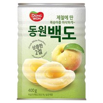 동원 백도 복숭아 통조림, 400g, 2개