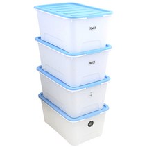 가쯔 멀티블럭 리빙박스 56L, 블루, 4개