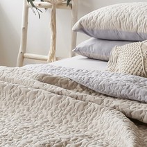 더자리 항균 마이크로 누빔 이불 앤 스프레드, 믹스마리베이지