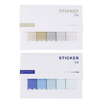 라이프포인트 5칼라 리본 인덱스 디자인 메모지 2p 02그레이 세트, 02그레이, 08블루, 1세트