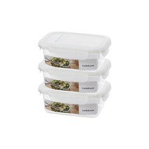 락앤락 테이블탑 밀폐용기 직사각 화이트 460ml, 3개, 용기3개