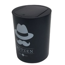 씨에스리빙 뮤첸 종량제봉투 전용 모던 원형 원터치 휴지통 10L, 블랙, 1개
