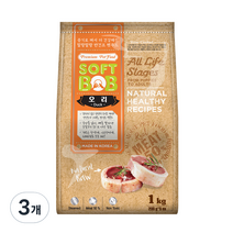 소프트밥 전연령 증기로 찐 사료, 오리, 1kg, 3개