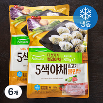 풀무원 오색 야채 & 고기 물만두 (냉동), 300g, 6개