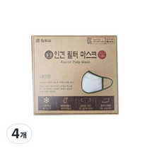 들꽃잠 아동용 인견 다이마루 필터 입체마스크 아이보리, 1개입, 4개