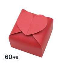 도나앤데코 반짝반짝 하트손잡이 미니 선물상자, 레드, 60개입