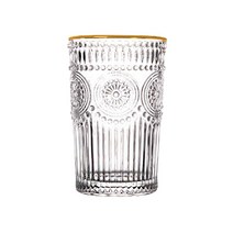 하르 하르르 유리컵 톨 345ml, 투명 금테, 1개