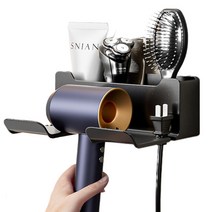 다이슨 슈퍼소닉 벽걸이 무타공설치 드라이기 거치대, 블랙, 1개