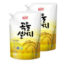 트리오 곡물설거지 우리현미 주방세제, 1.2L, 2개입