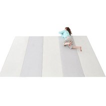 맘앤마음 컴팩트 5단 유아 폴더매트 + 밀림방지패드 4p, 크림그레이