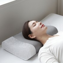 리브맘 에어텍스 경추베개 세트, 그레이