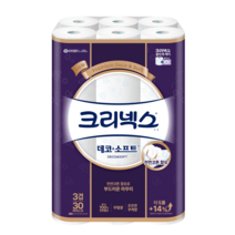 크리넥스 천연펄프 3겹 데코&소프트 27m, 30롤, 1개