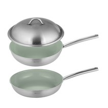 통3중 올 뉴 이지프리즘 2종세트 C 에코그린 세라믹_엠보 인덕션 IH, 28 cm, 2개