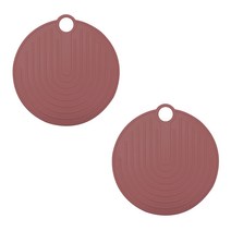 피아 실리콘 원형 냄비받침, 와인, 2개