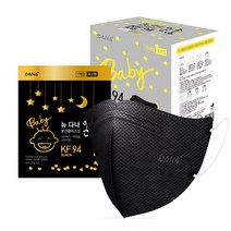다나마스크 뉴다나온숨 다나하모니스타일 마스크 초소형 KF94, 검정색, 30개입, 1개