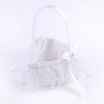 고급 웨딩 하트레이스 화동바구니, 혼합색상