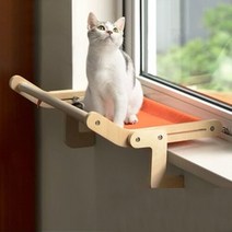 [고양이윈도우해먹뚱냥이창문] 스윙펫 고양이 윈도우 창문 해먹 특대형 초강력 흡착식, 블랙(프레임) + 그레이(상판)