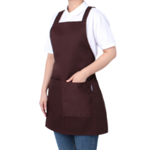 라미아스텔라 도톰한 H형 카페 바리스타 앞치마 S, 브라운, 1개