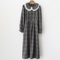 엔비룩 클래식 체크 롱원피스