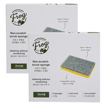 프로그 무흠집 펄프 수세미, 6개입, 2개