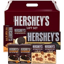 허쉬 초코릿 쿠키 기프트 세트, 초코크림 샌드위치쿠키 300g + 바닐라크림 샌드위치 쿠키 75g + 초콜릿칩 쿠키 72g + 미니 초콜릿칩 쿠키 100g + 오리지날 핫초코 2p, 1세트