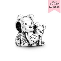 판도라 여성용 마더 & 퍼피 러브 참 실버 790791C01 + 쇼핑백