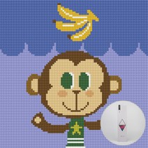 아트조이 DIY 보석 십자수 키트 25 x 25 cm, 아기 원숭이 프랭키, 1개