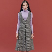 제로스트릿 브이넥 핀턱 트위드 원피스