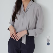 캐럿 타이넥 롱슬리브 블라우스