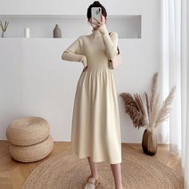 타니즈 반폴라 미디 니트 원피스 아이빈