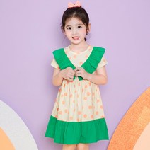 월튼키즈 여아용 프릴배색도트 원피스