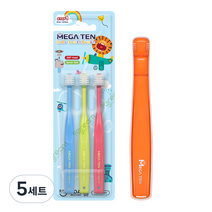 메가텐 키즈 360 어린이 유아칫솔 1단계 3P + 케이스세트, 5세트